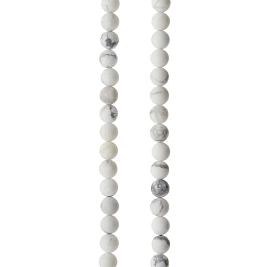 Matte White &#x26; Gray Howlite Round Beads, 6mm by Bead Landing&#x2122;